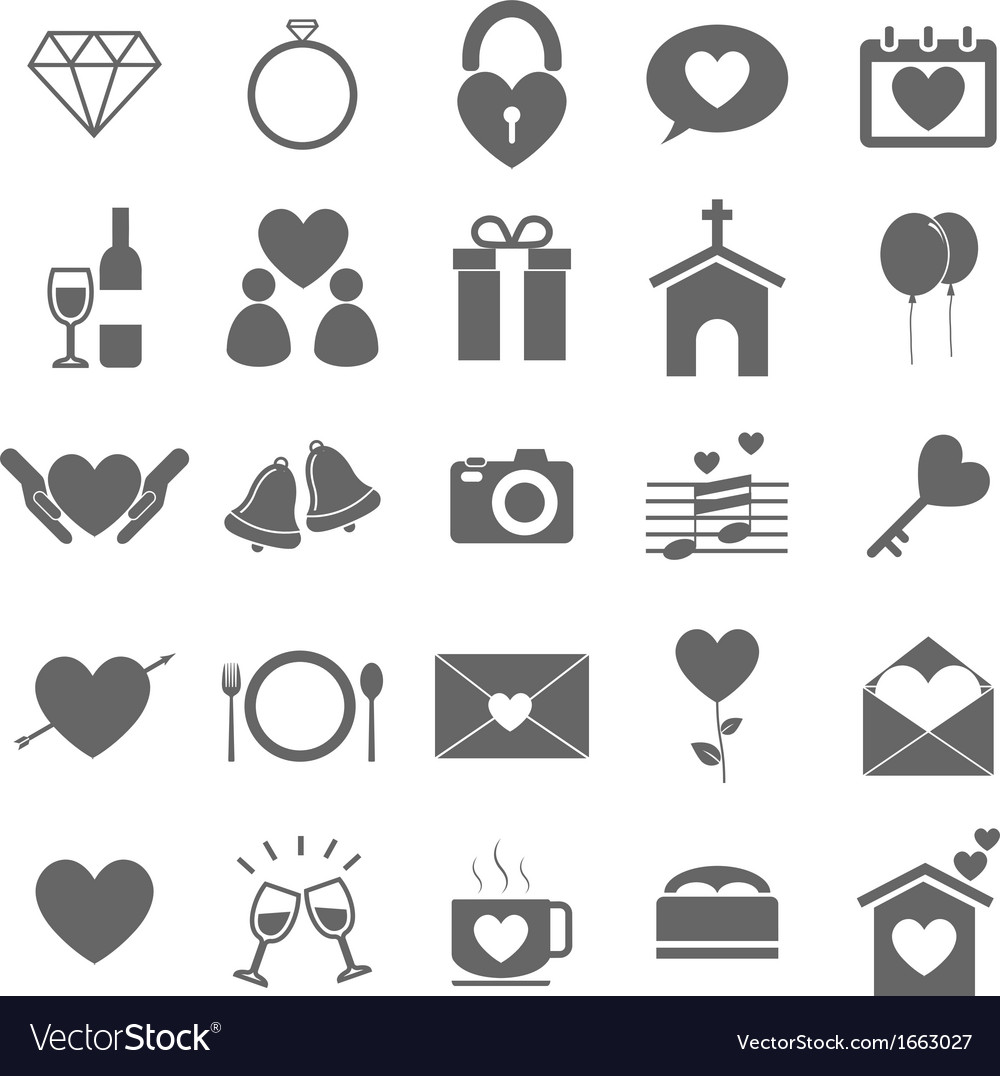Download Wedding icons on white background Royalty Free Vector Image