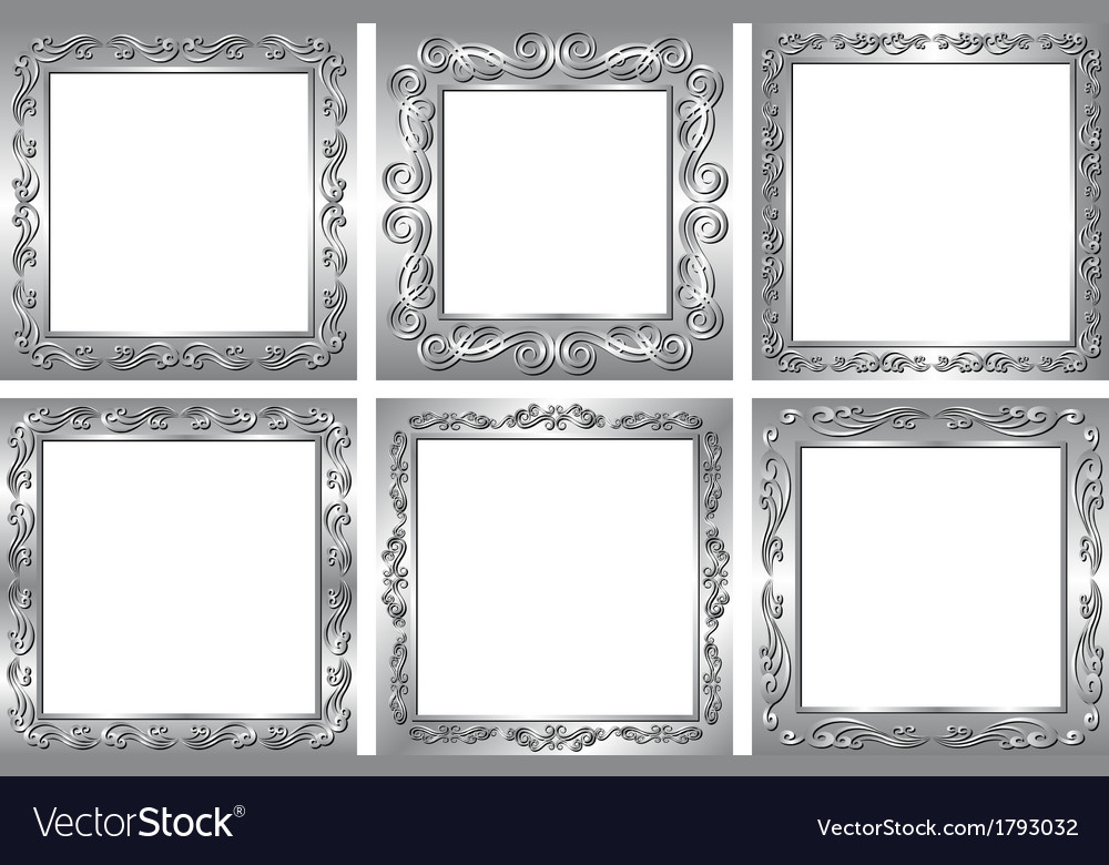 Silver frames Royalty Free Vector Image VectorStock