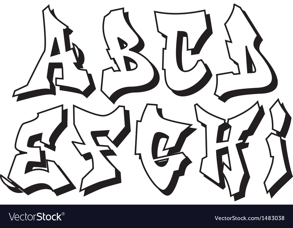 Graffiti alphabet Royalty Free Vector Image - VectorStock