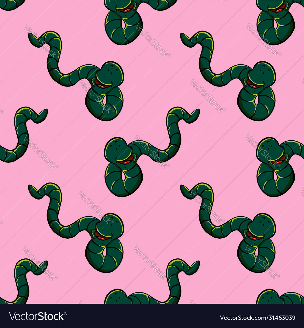 Snakes pattern on white background Royalty Free Vector Image