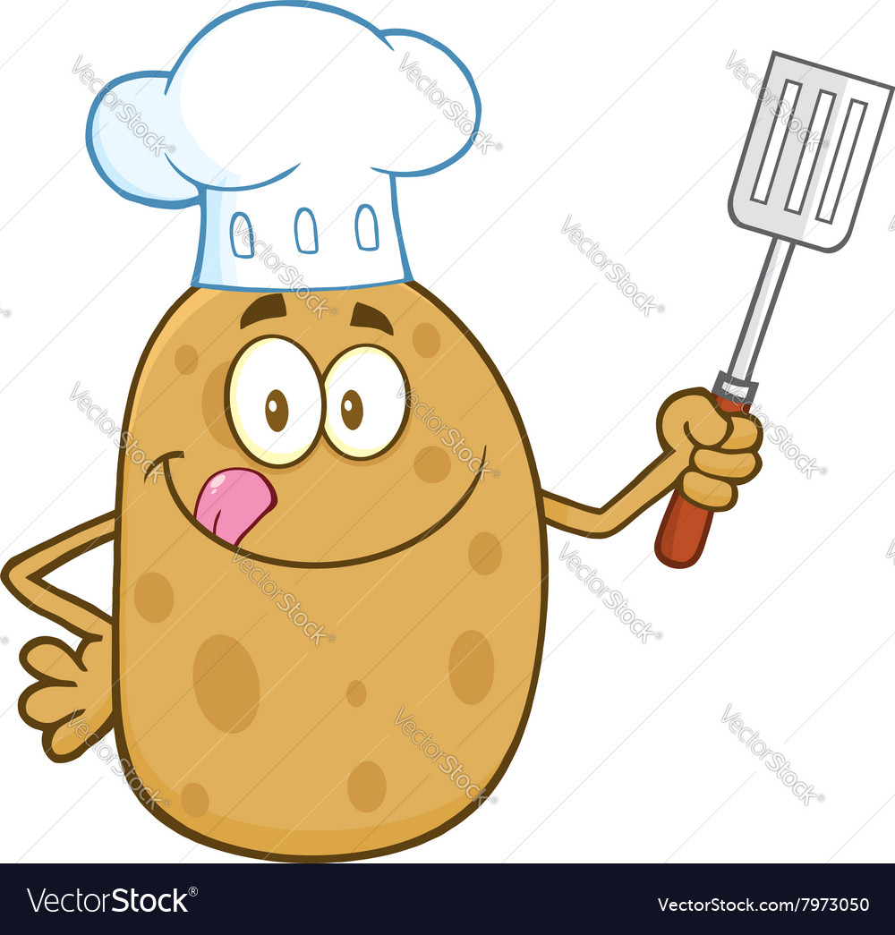 Chef Potato Cartoon Royalty Free Vector Image VectorStock