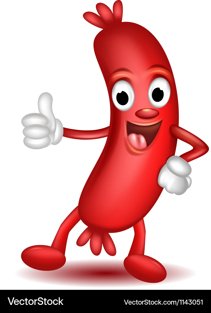 Cartoon Sausage Royalty Free Vector Image VectorStock