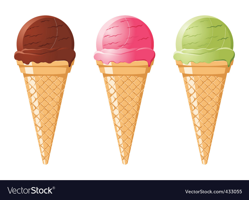 Download Ice-cream cones Royalty Free Vector Image - VectorStock