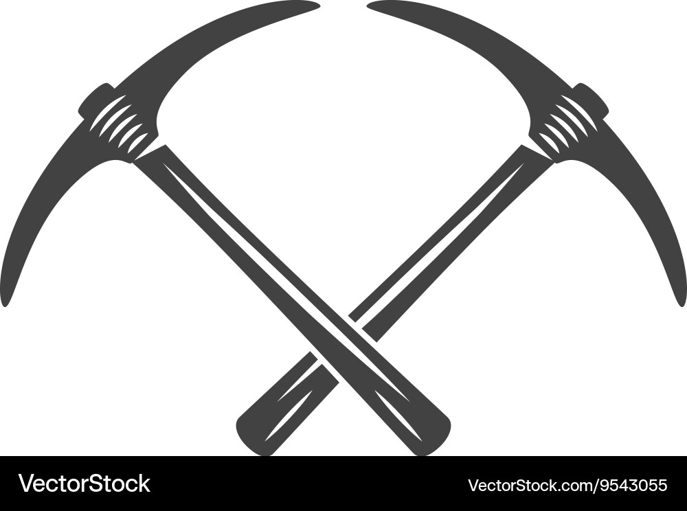 Two crossed pickaxes icebreakers piolets Logo Vector Image