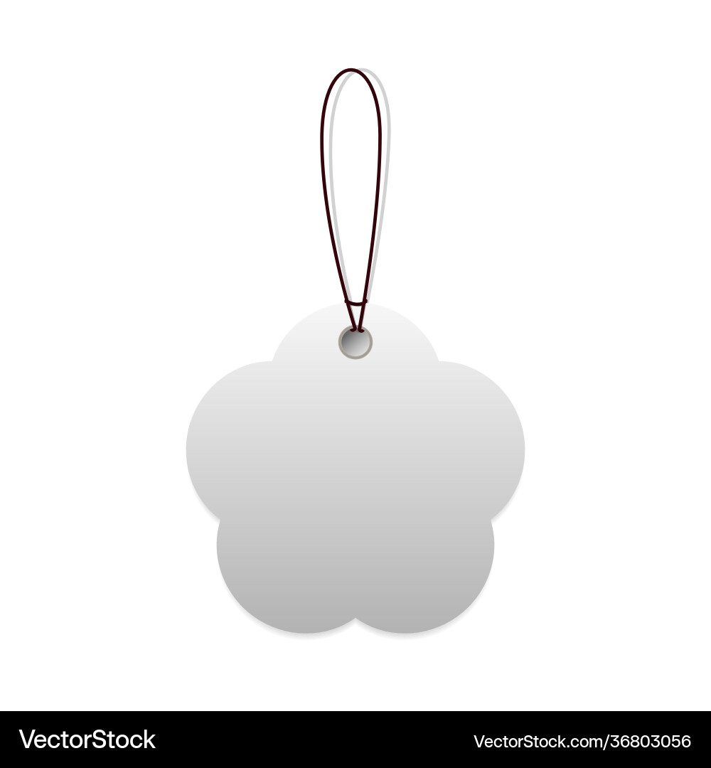 Single blank tag with tied thread isolated Vector Image