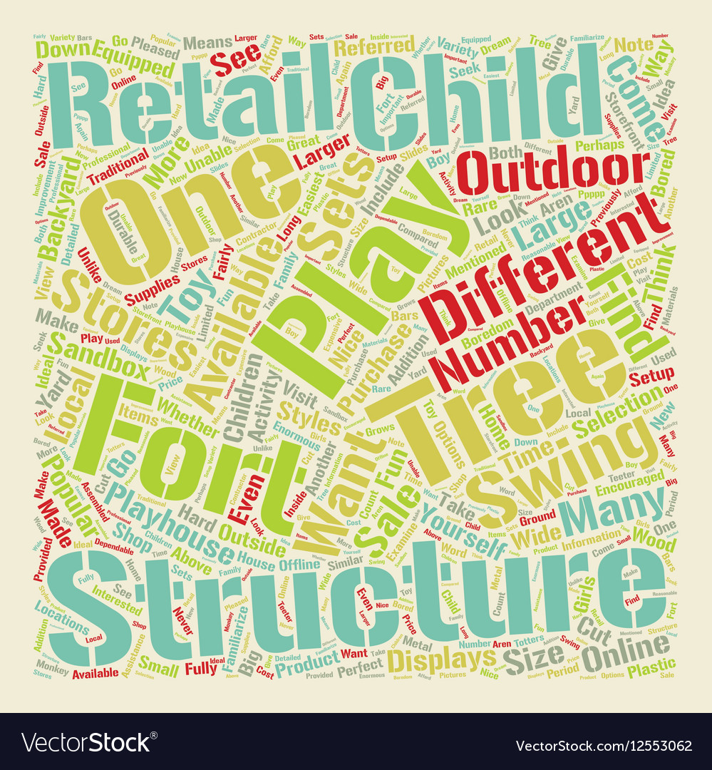 Backyard Play Structures For Children 1 Text Vector Image