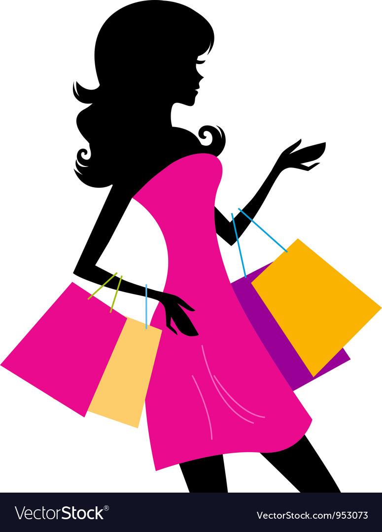 Download Woman shopping silhouette Royalty Free Vector Image ...