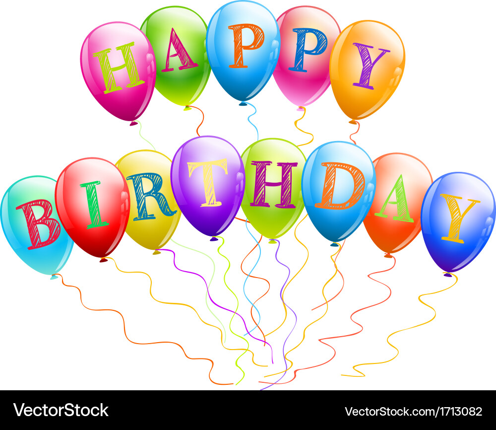 Happy birthday balloons Royalty Free Vector Image