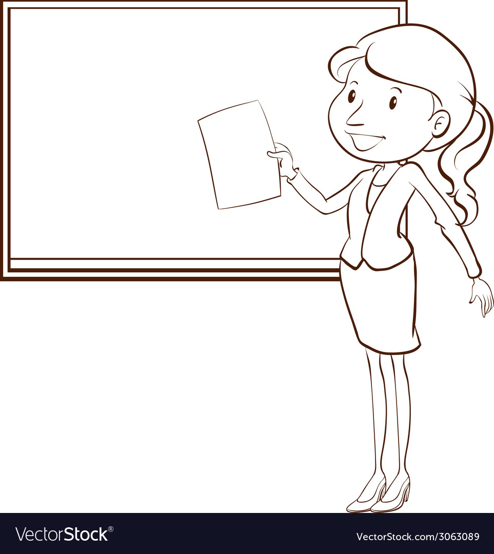 A plain sketch of a teacher Royalty Free Vector Image
