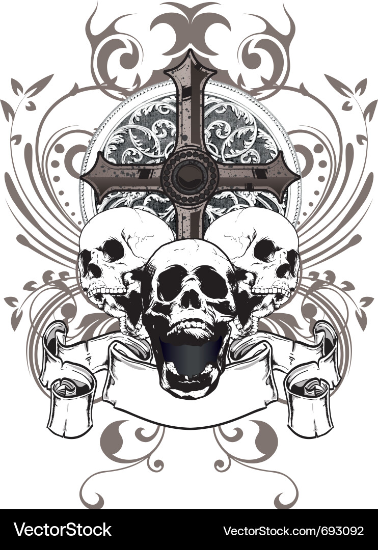 Skull and cross Royalty Free Vector Image - VectorStock