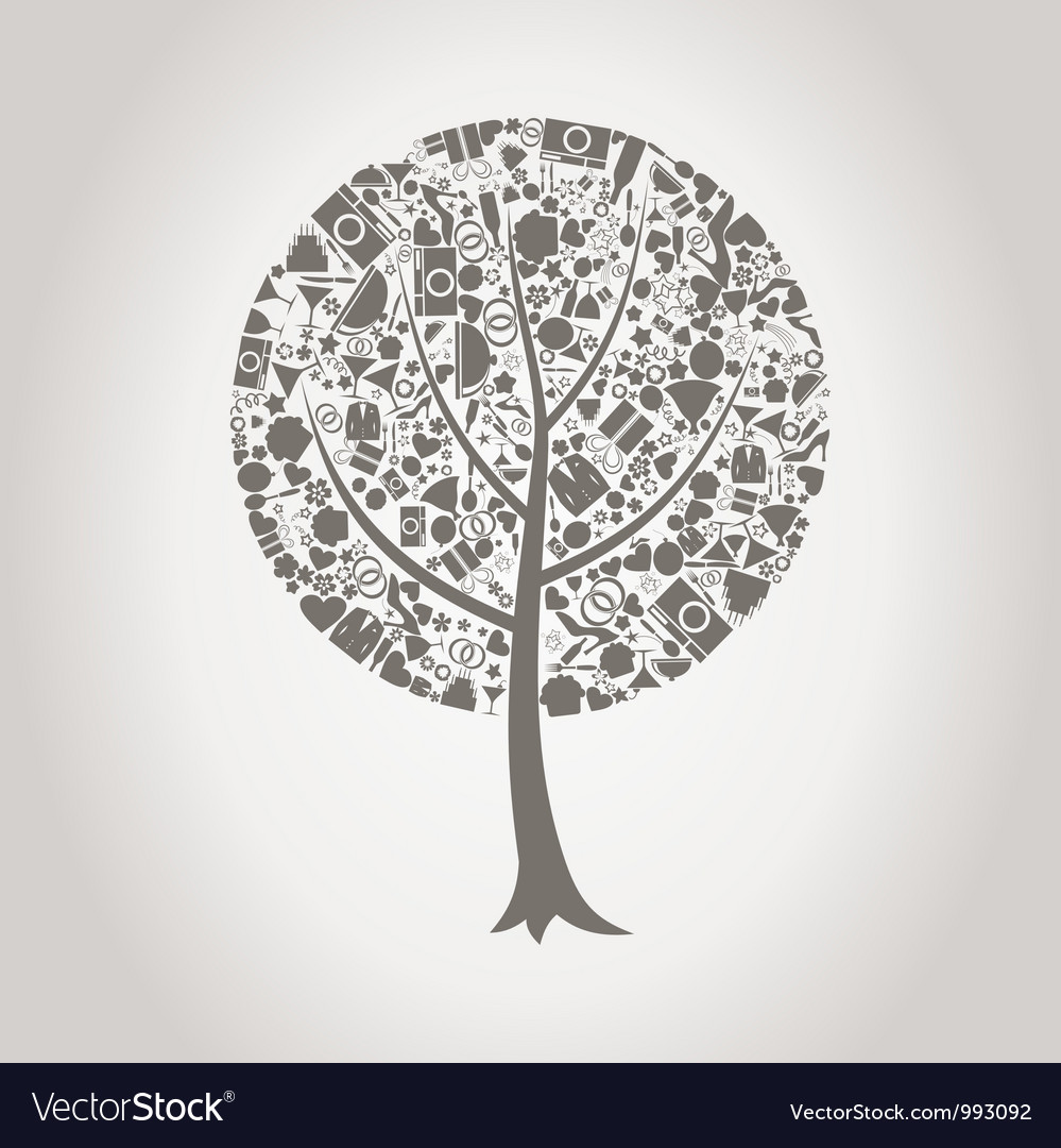 Tree wedding Royalty Free Vector Image - VectorStock