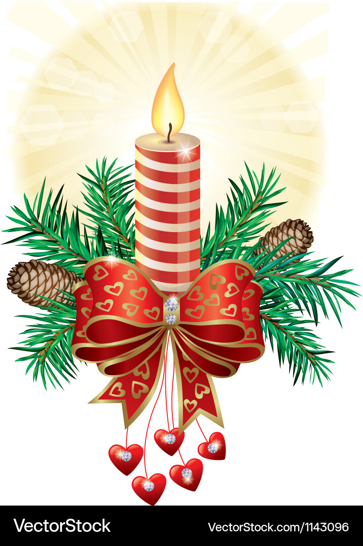 Christmas Candle Royalty Free Vector Image VectorStock