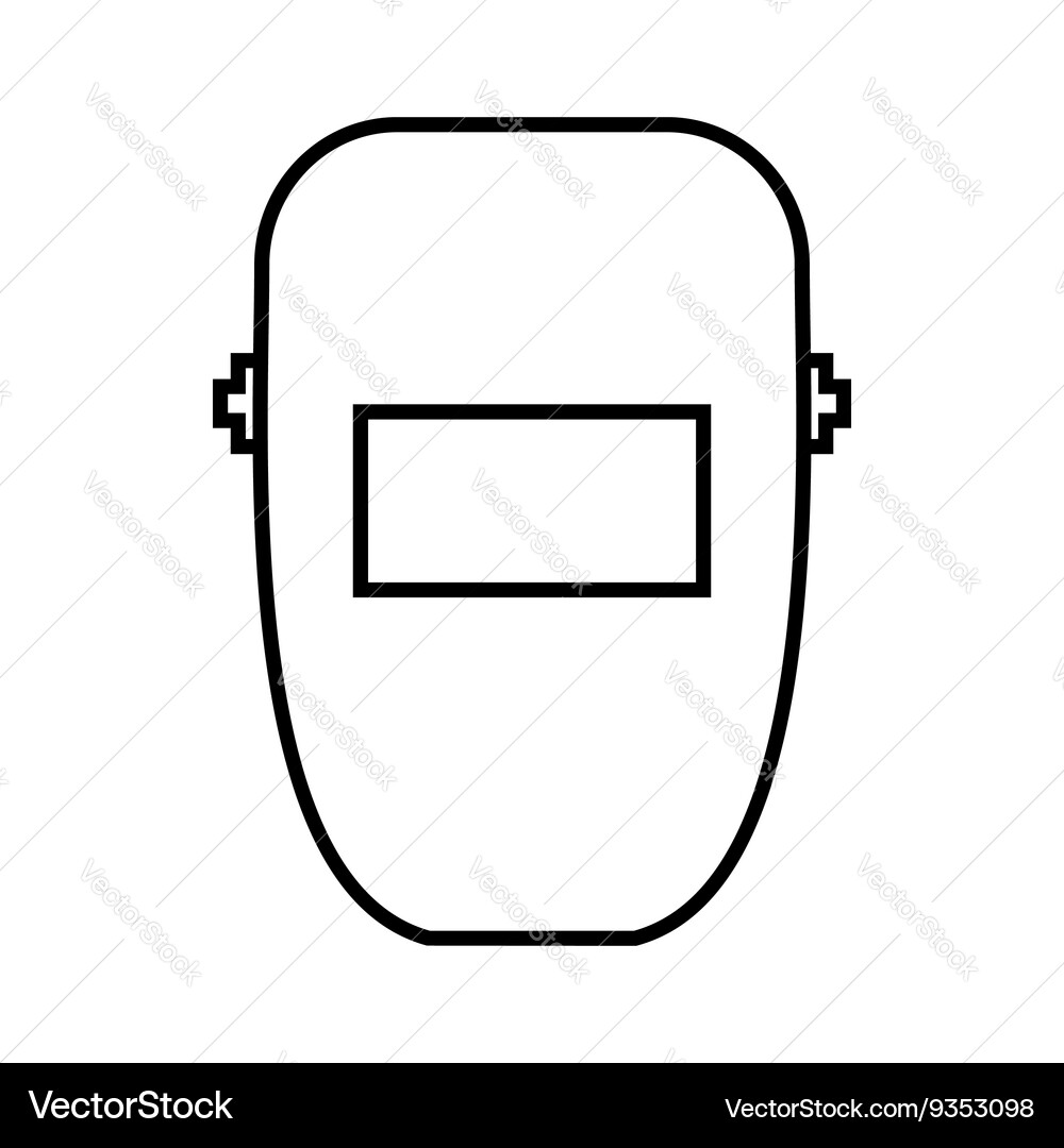 Welding mask icon outline style Royalty Free Vector Image
