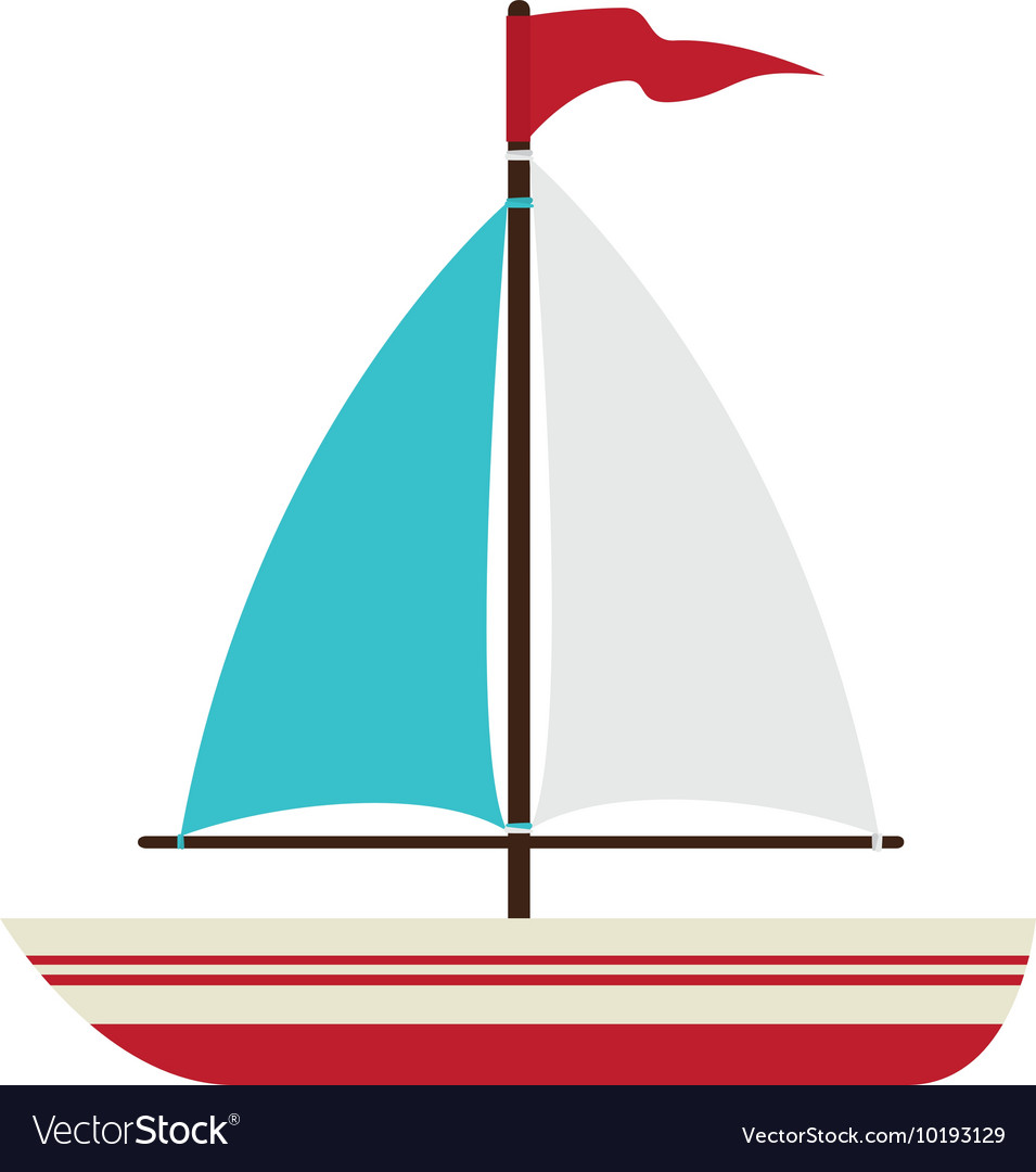 Boat sea ship flag icon graphic Royalty Free Vector Image