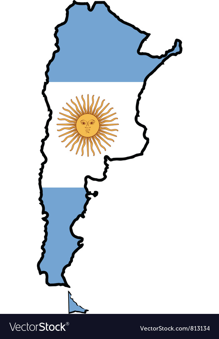 Map in colors of Argentina Royalty Free Vector Image