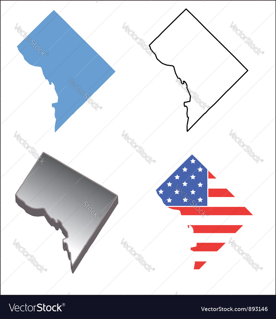 Vector map Washington Baltimore