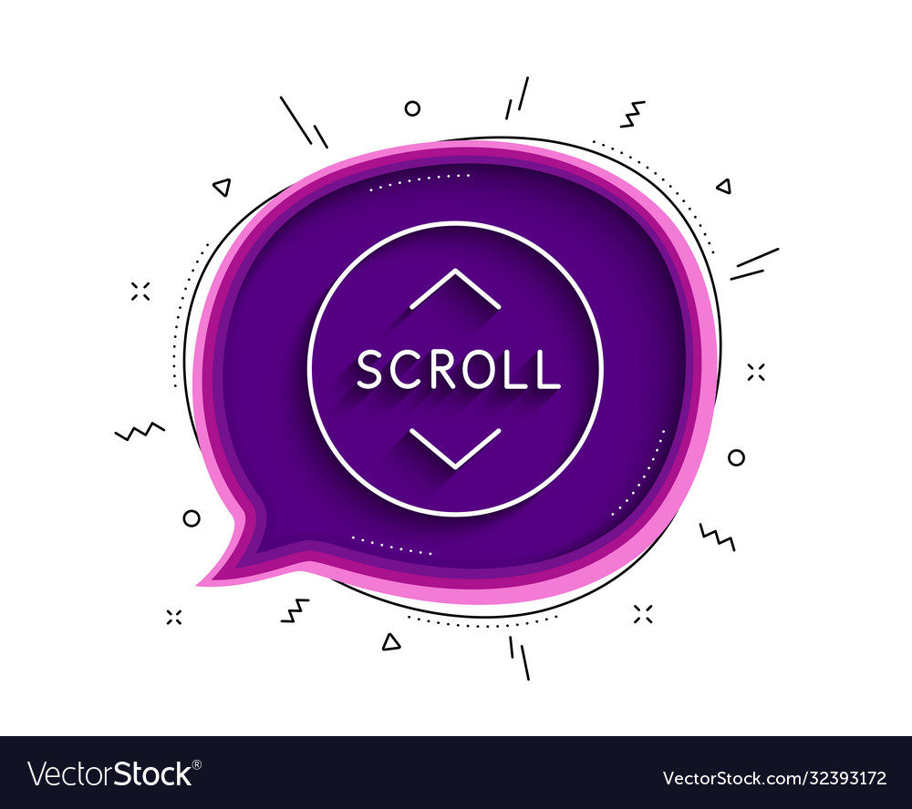 Scroll down button line icon scrolling screen Vector Image