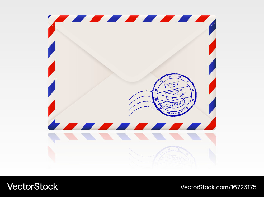 International mail envelope backside with postal Vector Image