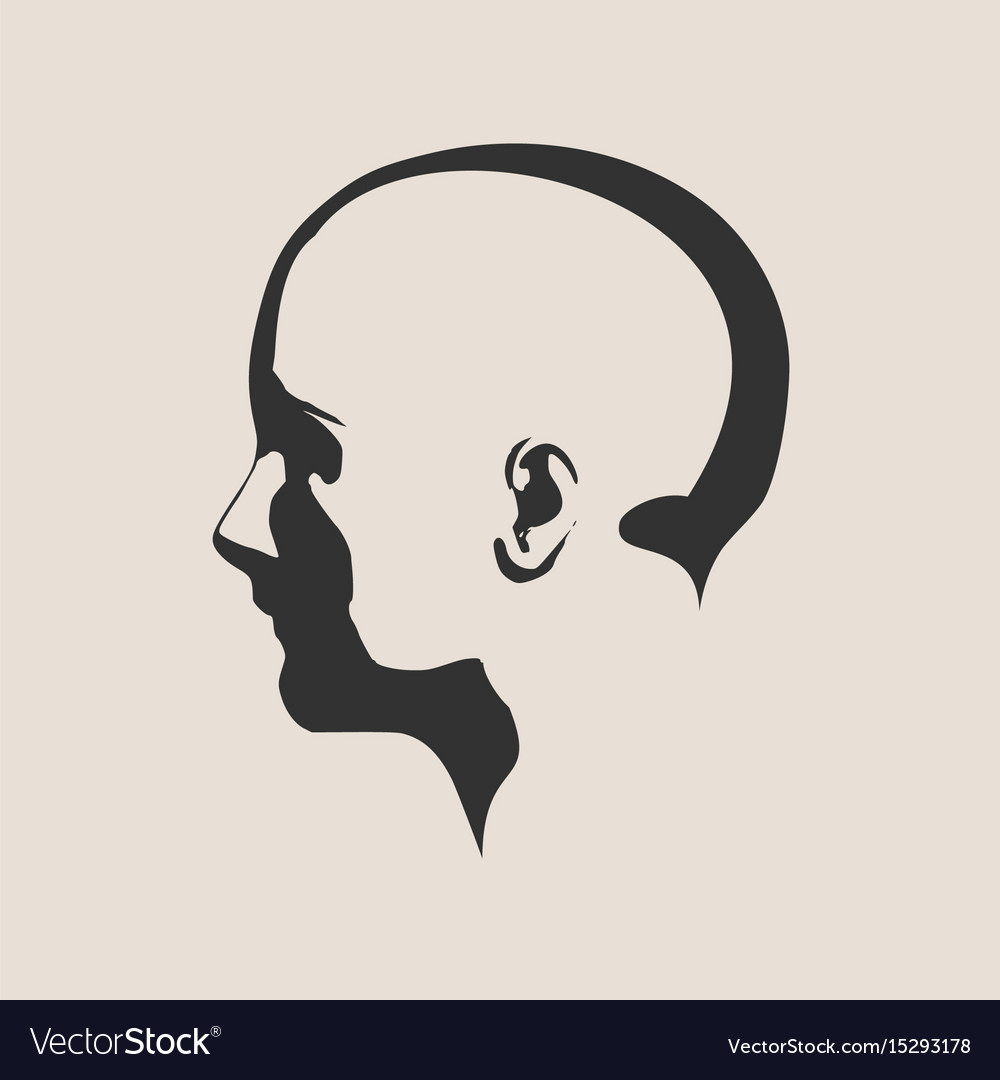 silhouette of a female head face side view vector image