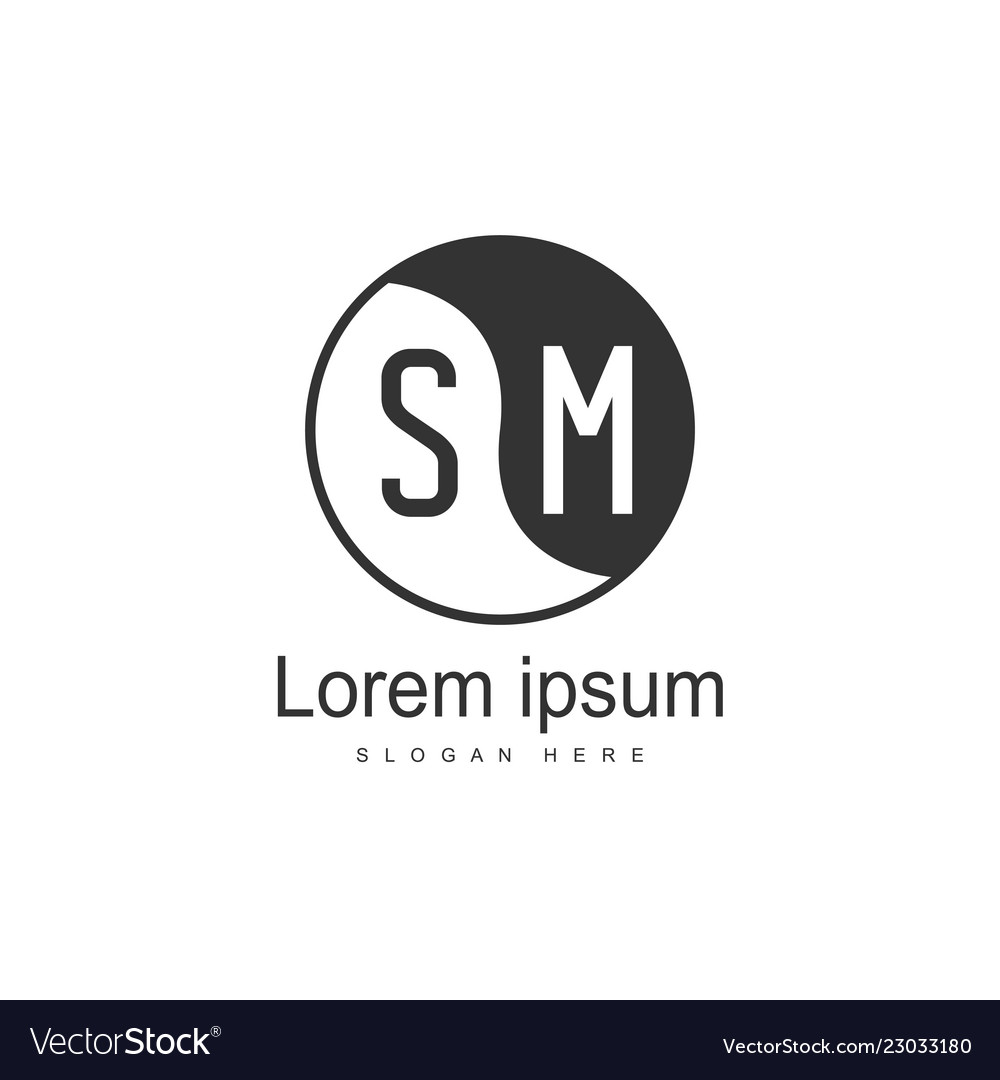 Initial Letter Sm Logo Template Design Minimal Vector Image Initial Letter Sm Logo Template Design Minimal Vector Image