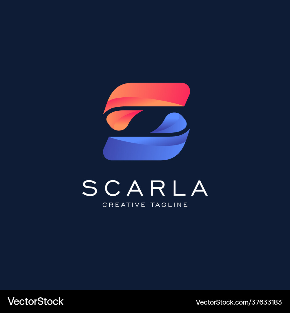 Creative initial letter s with gradient shape Vector Image