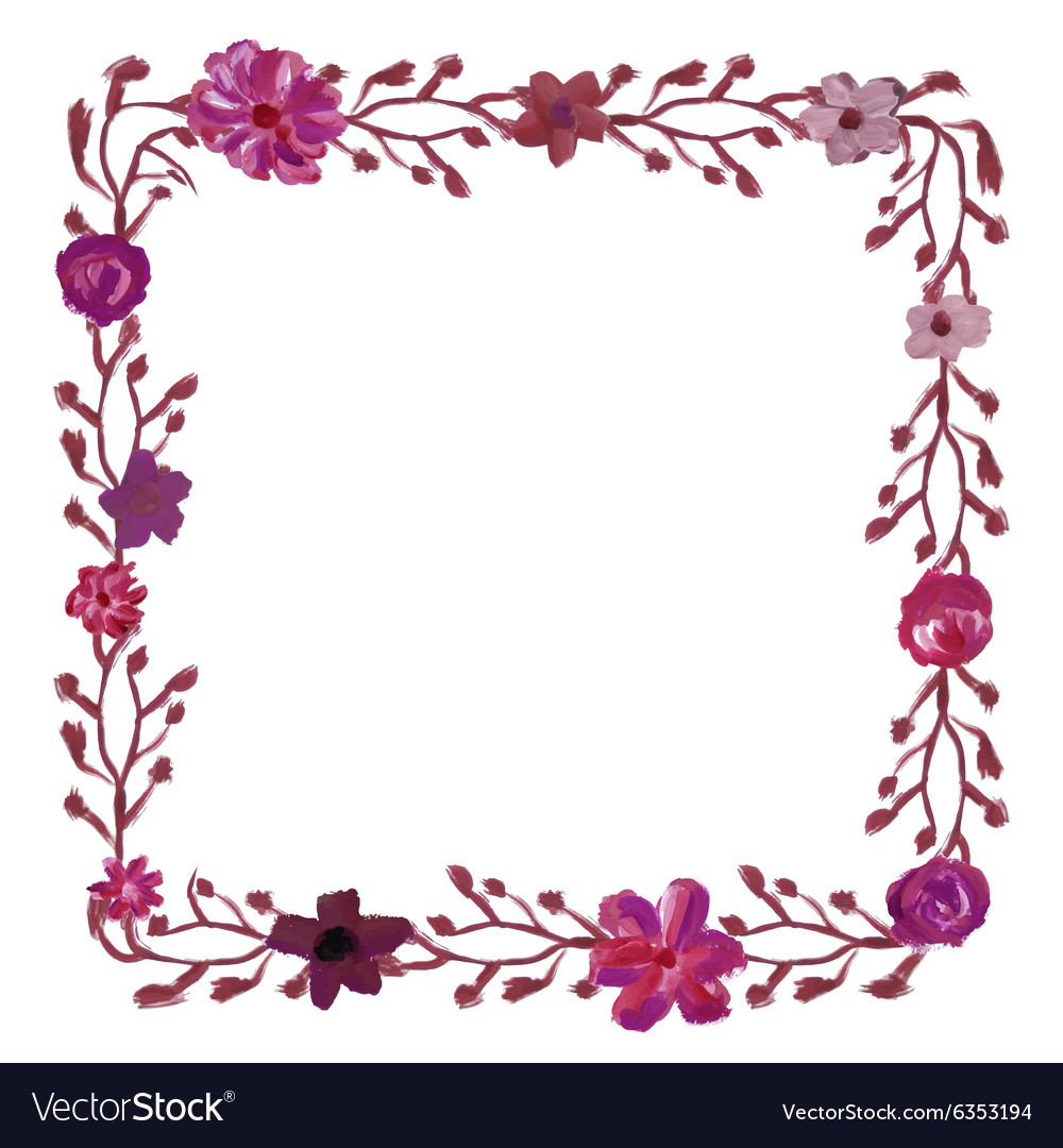 Download Square floral frame Royalty Free Vector Image - VectorStock
