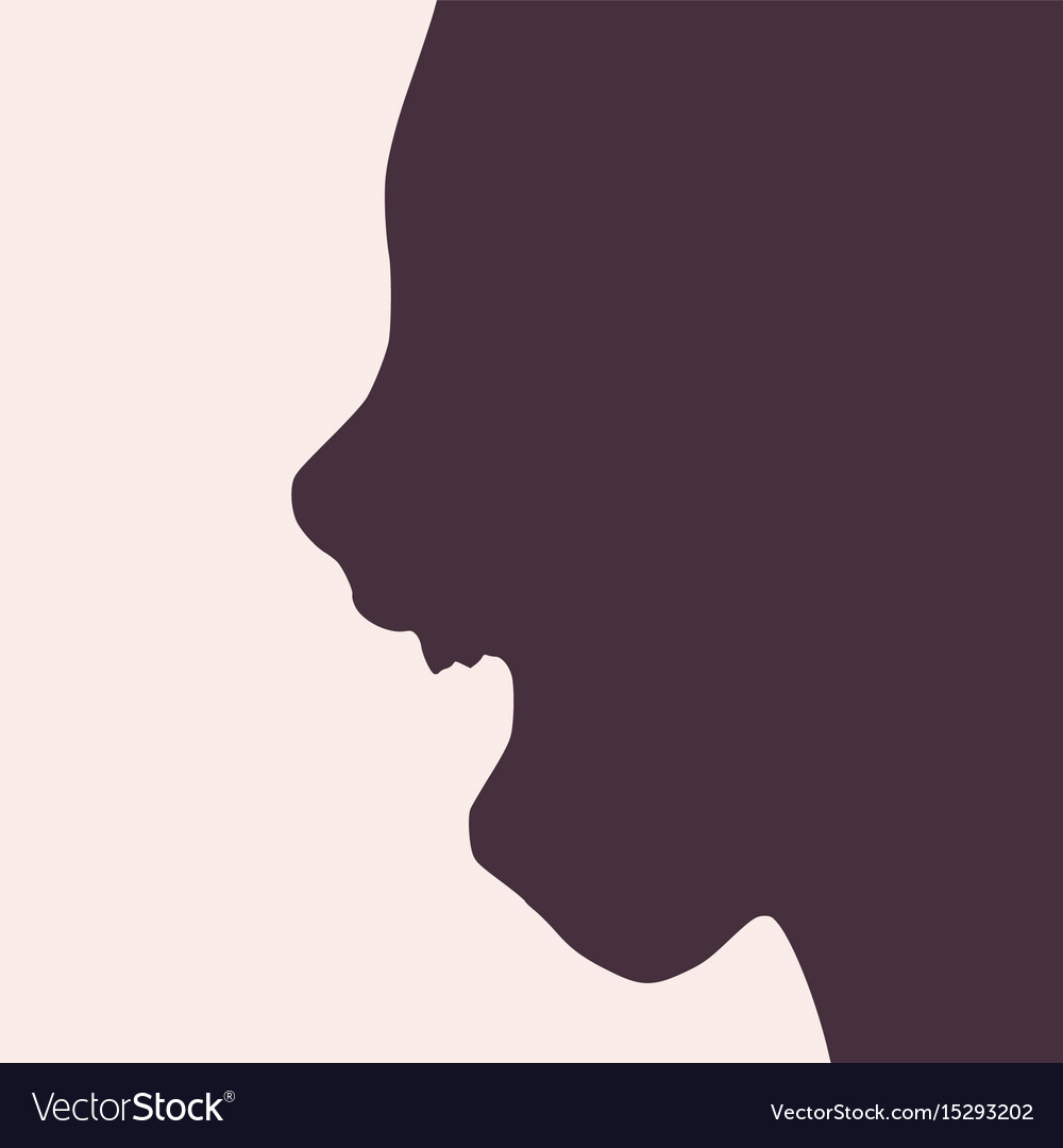 silhouette of a female head face side view vector image