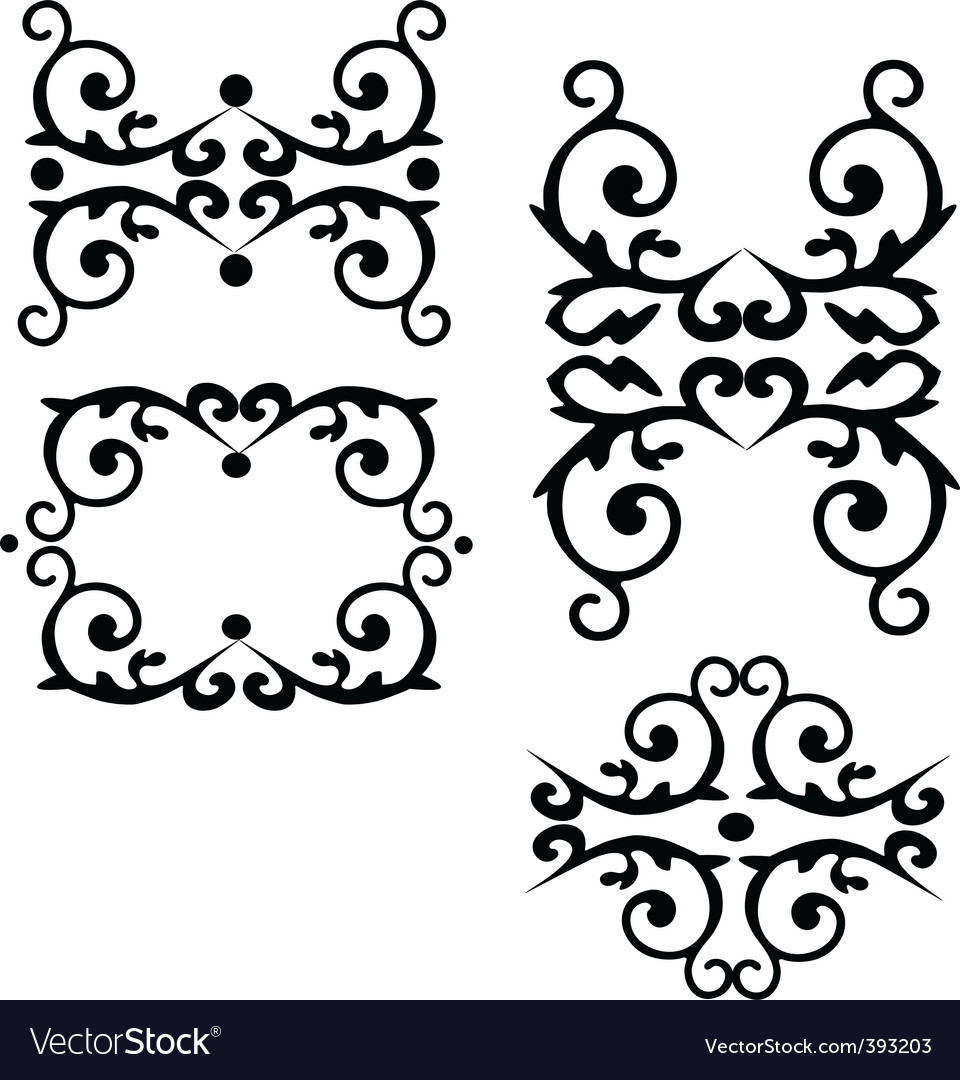 Floral filigree elements Royalty Free Vector Image