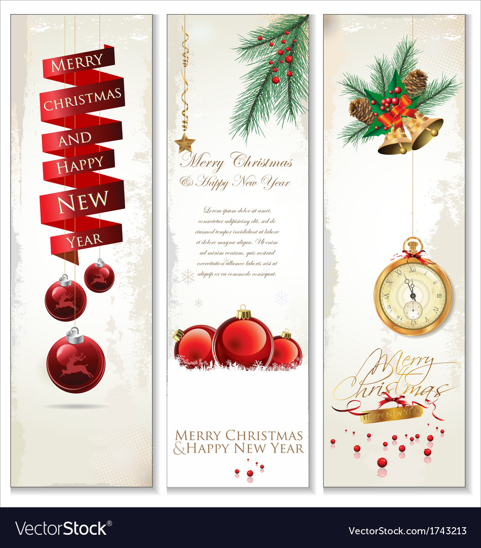 Merry Christmas banner set Royalty Free Vector Image