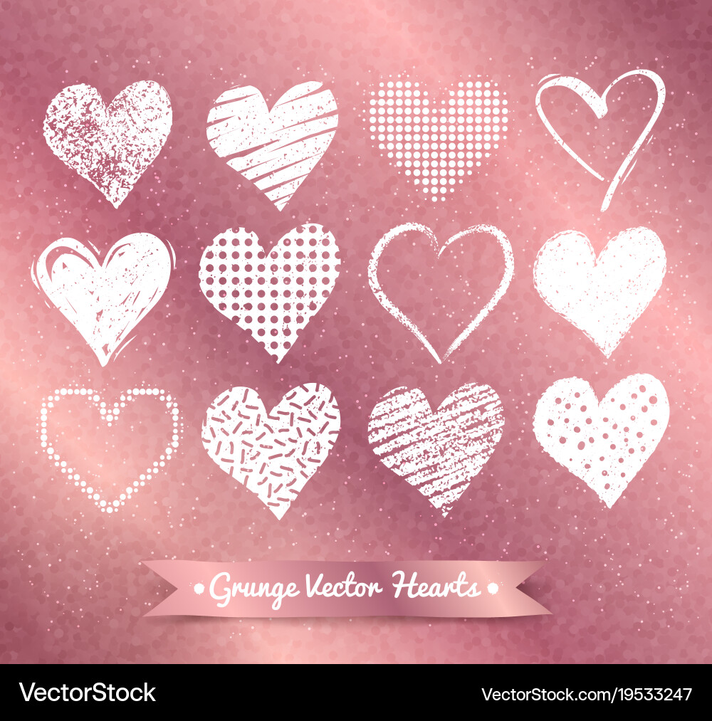 Hearts on rose gold background Royalty Free Vector Image