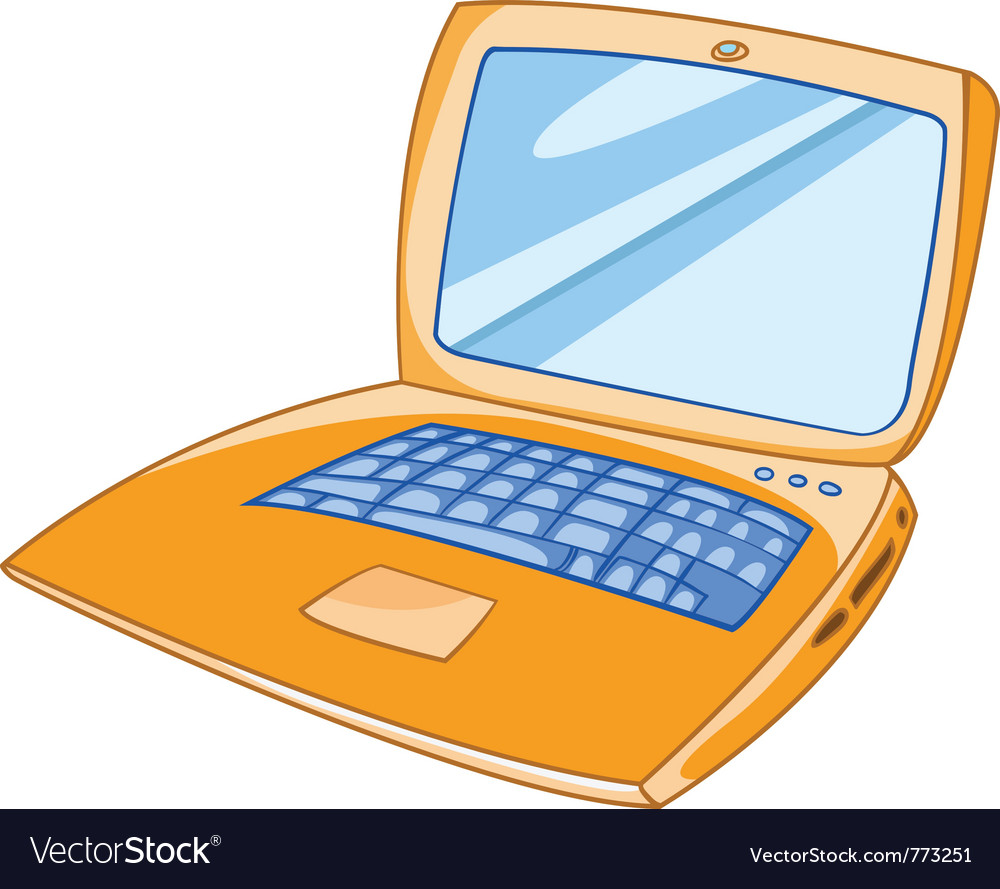 Cartoon laptop Royalty Free Vector Image - VectorStock