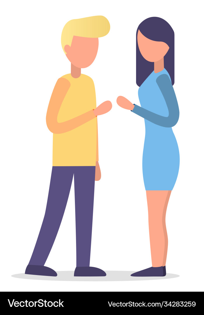 Man and woman talking characters chatting Vector Image