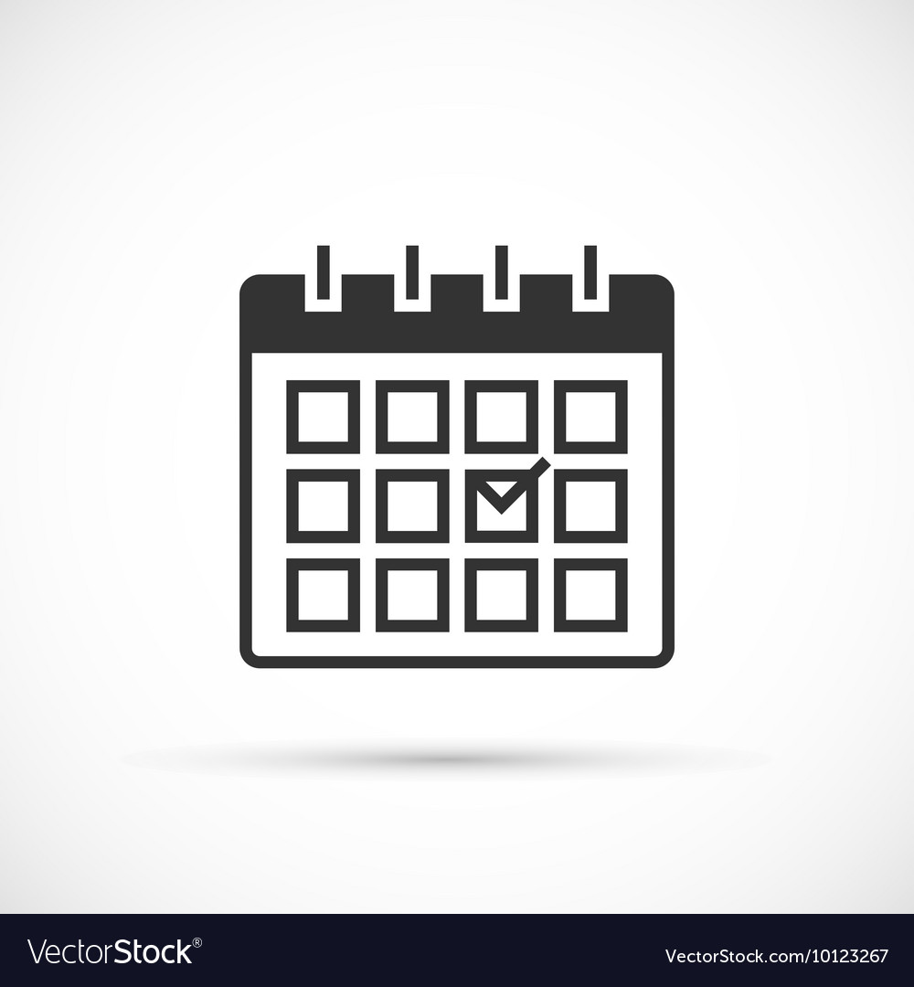 Calendar Icon On White Background Royalty Free Vector Image Calendar Icon On White Background Royalty Free Vector Image
