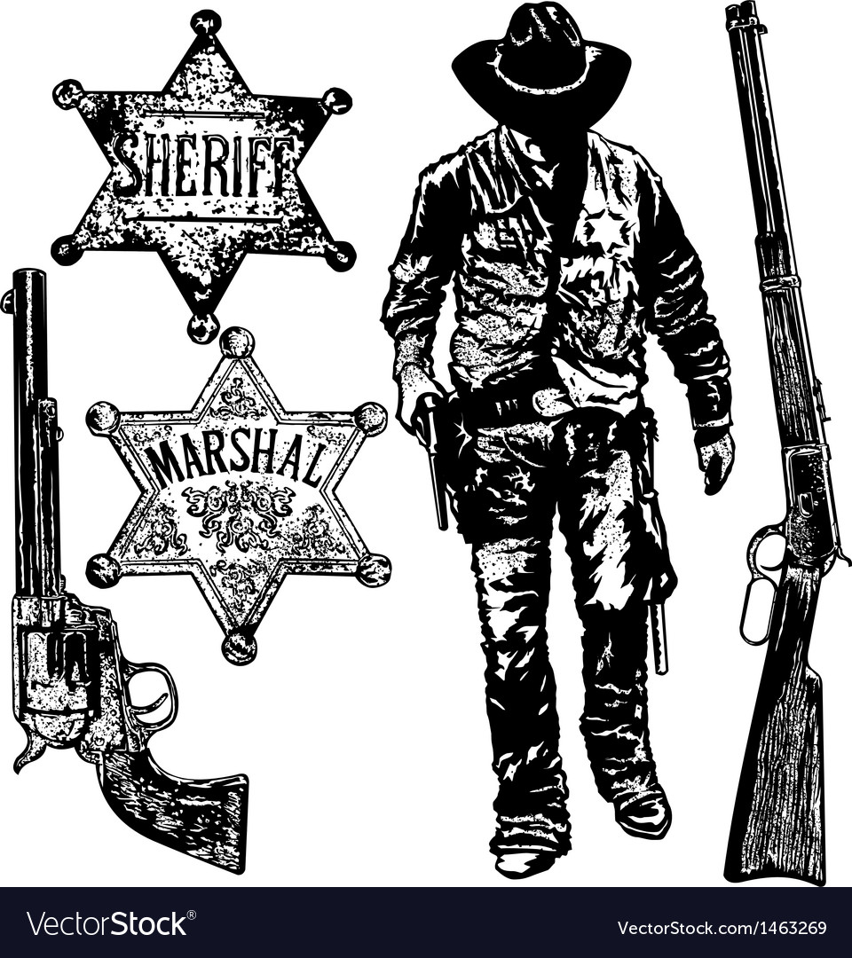 Old west set Royalty Free Vector Image - VectorStock