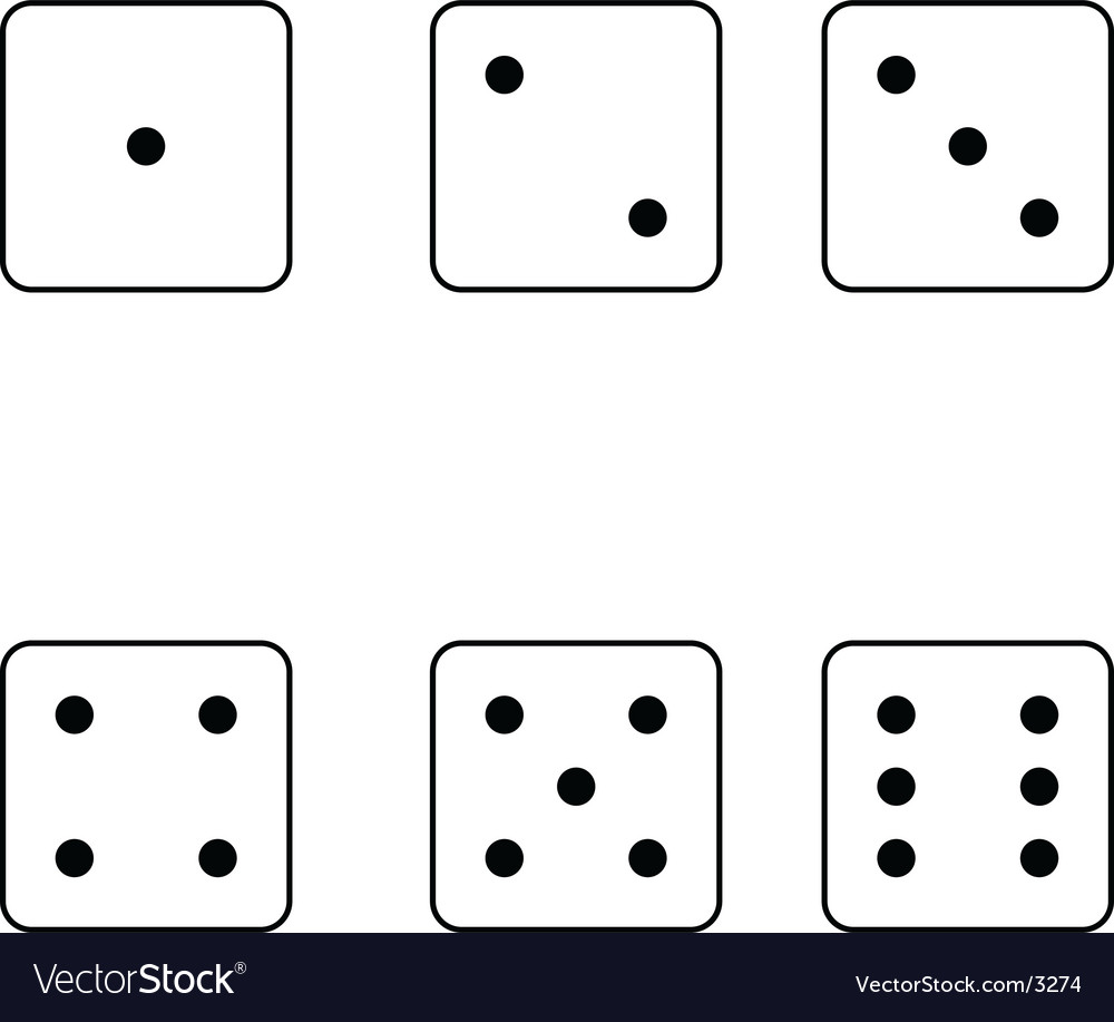 6 dice Royalty Free Vector Image VectorStock