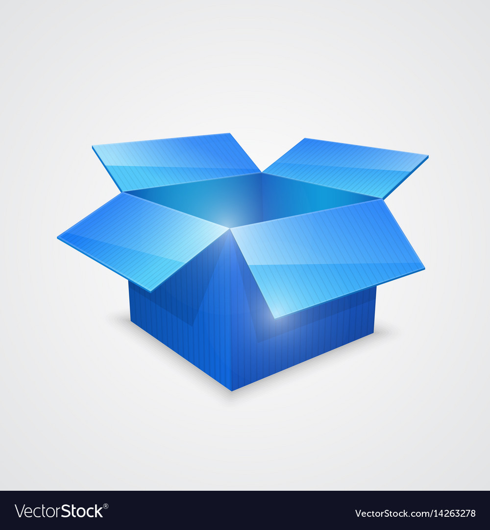 Color open box blue Royalty Free Vector Image - VectorStock