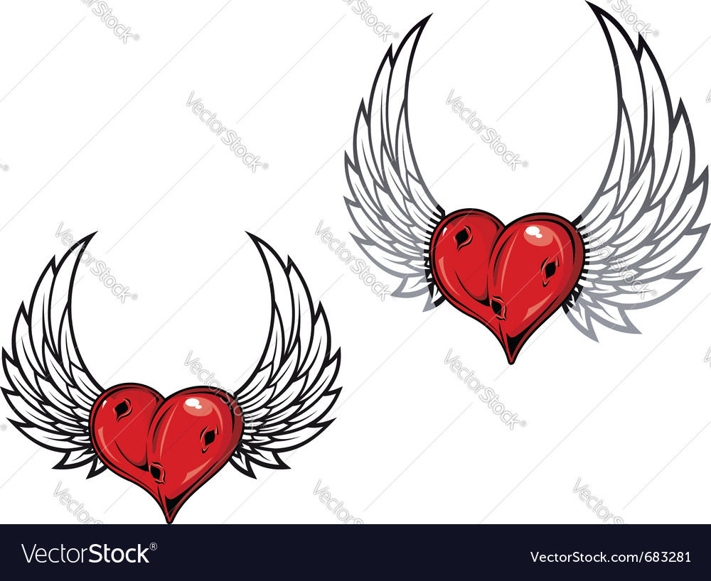 heart with wings tattoo royalty free vector image heart with wings tattoo royalty free vector image