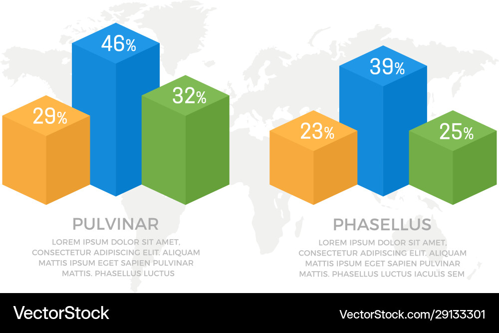 Set green blue and orange elements Royalty Free Vector Image