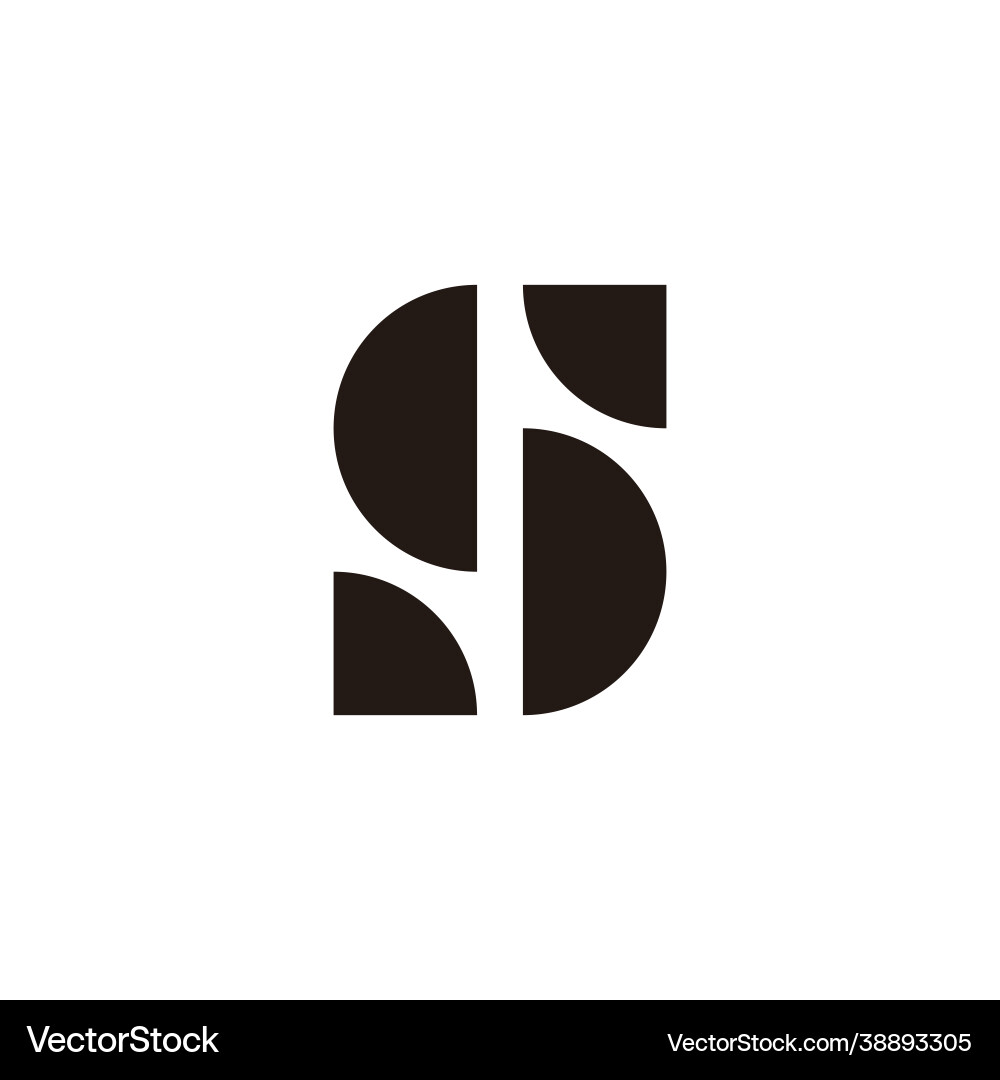 Letter s curves basic shape logo Royalty Free Vector Image