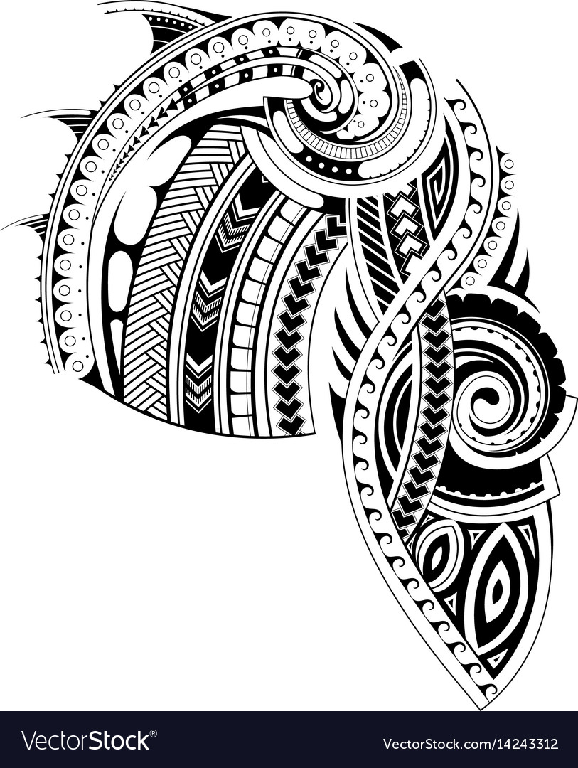 Maori Style Sleeve Tattoo Template Royalty Free Vector Image