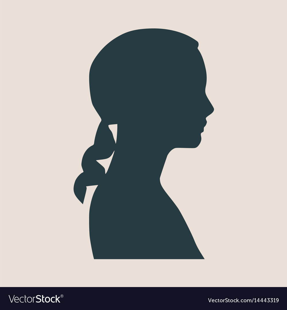 silhouette of a female head face side view vector image