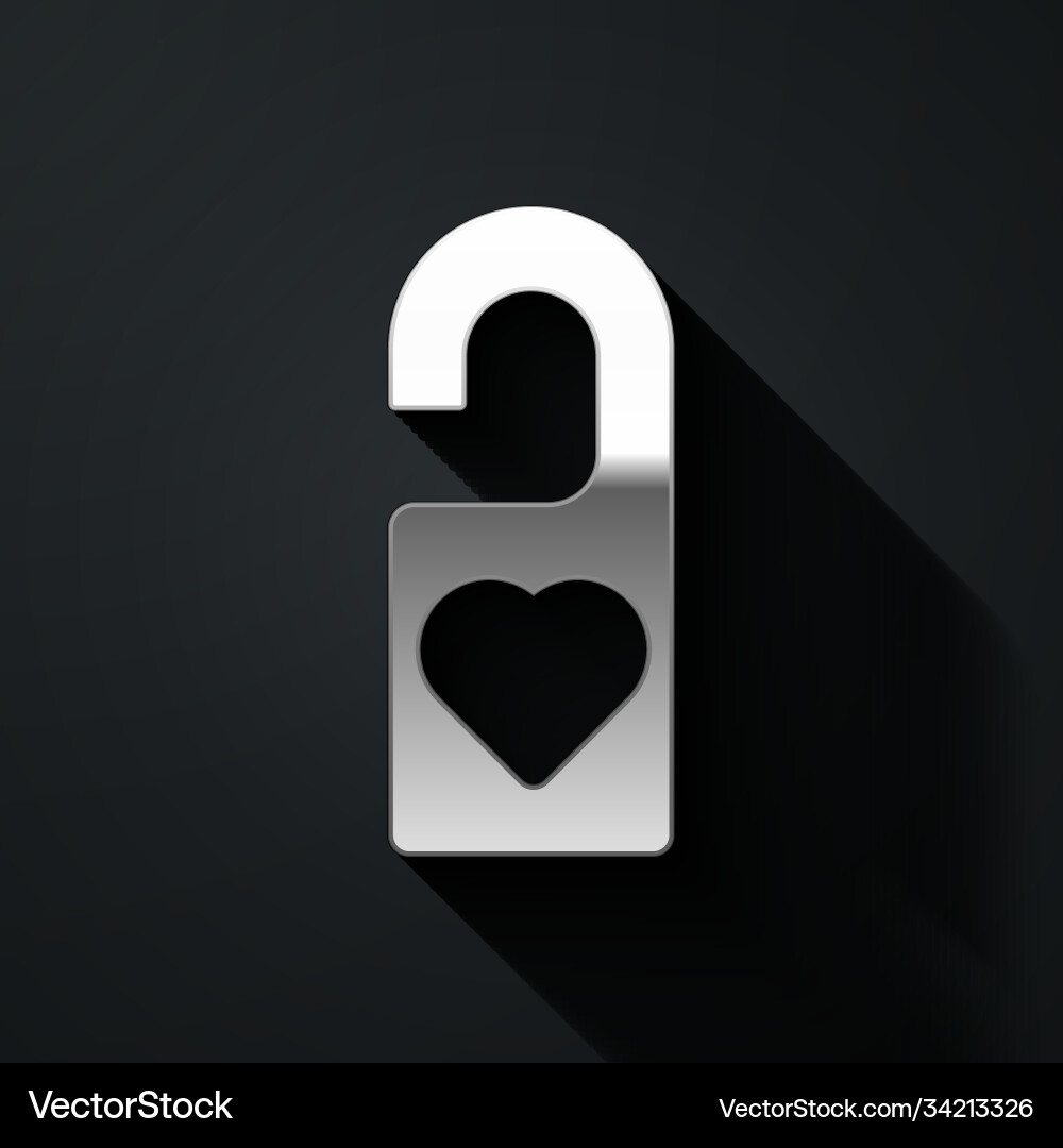 Silver please do not disturb with heart icon Vector Image