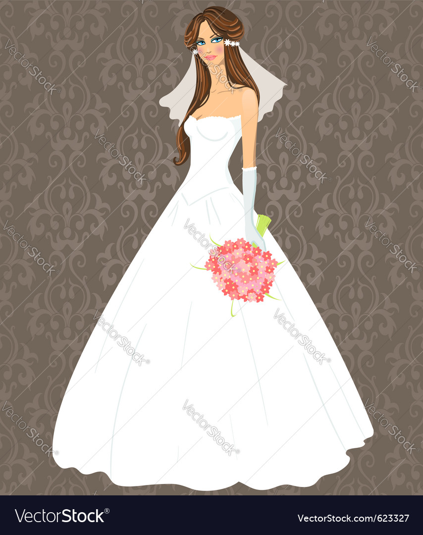 Wedding dress Royalty Free Vector Image - VectorStock