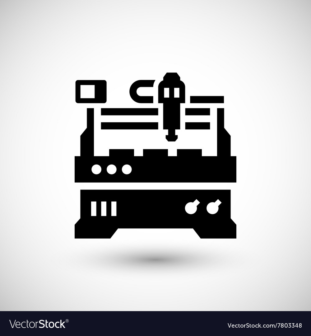 Cnc milling machine icon Royalty Free Vector Image