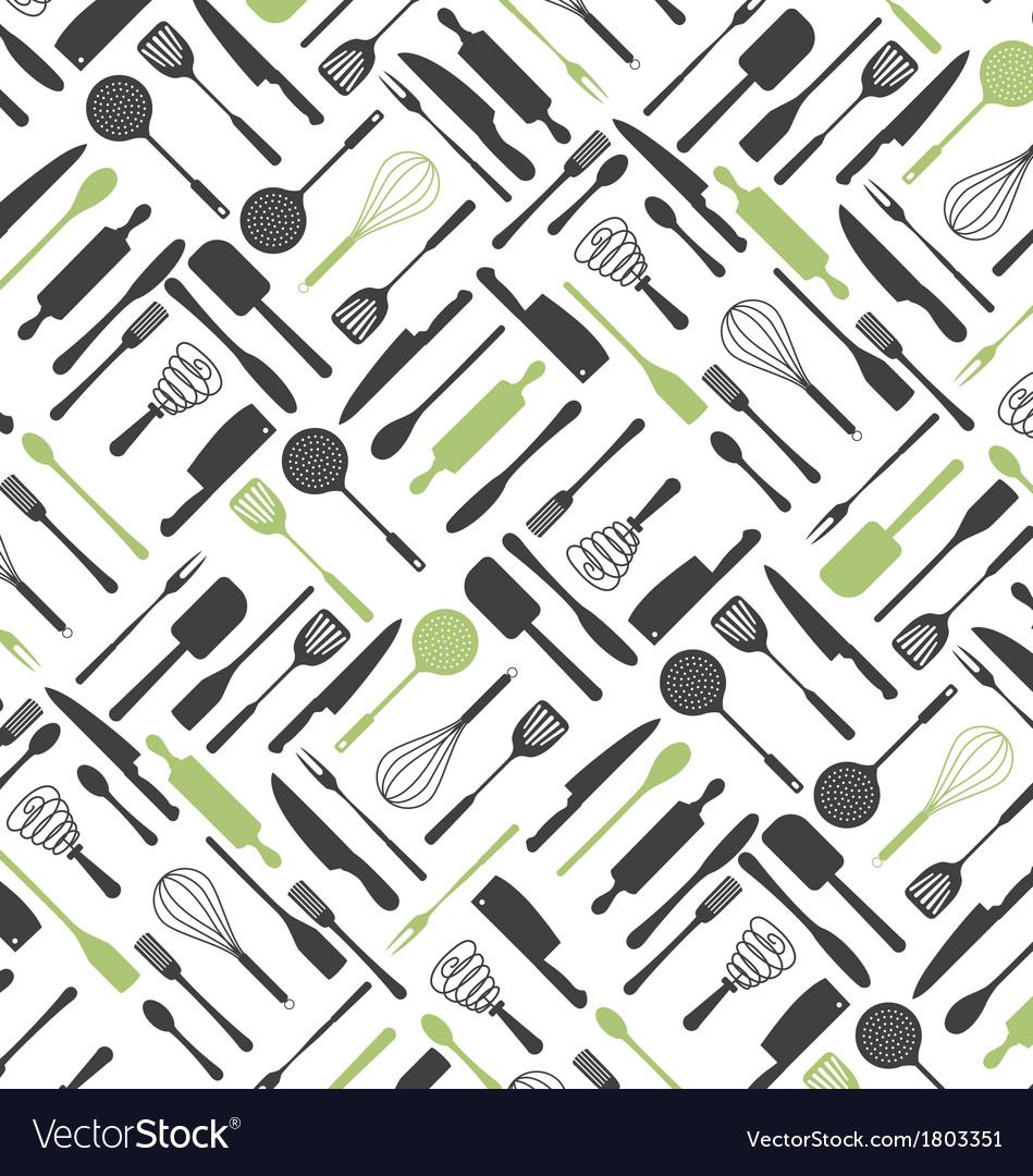 Kitchen Tools Pattern Royalty Free Vector Image