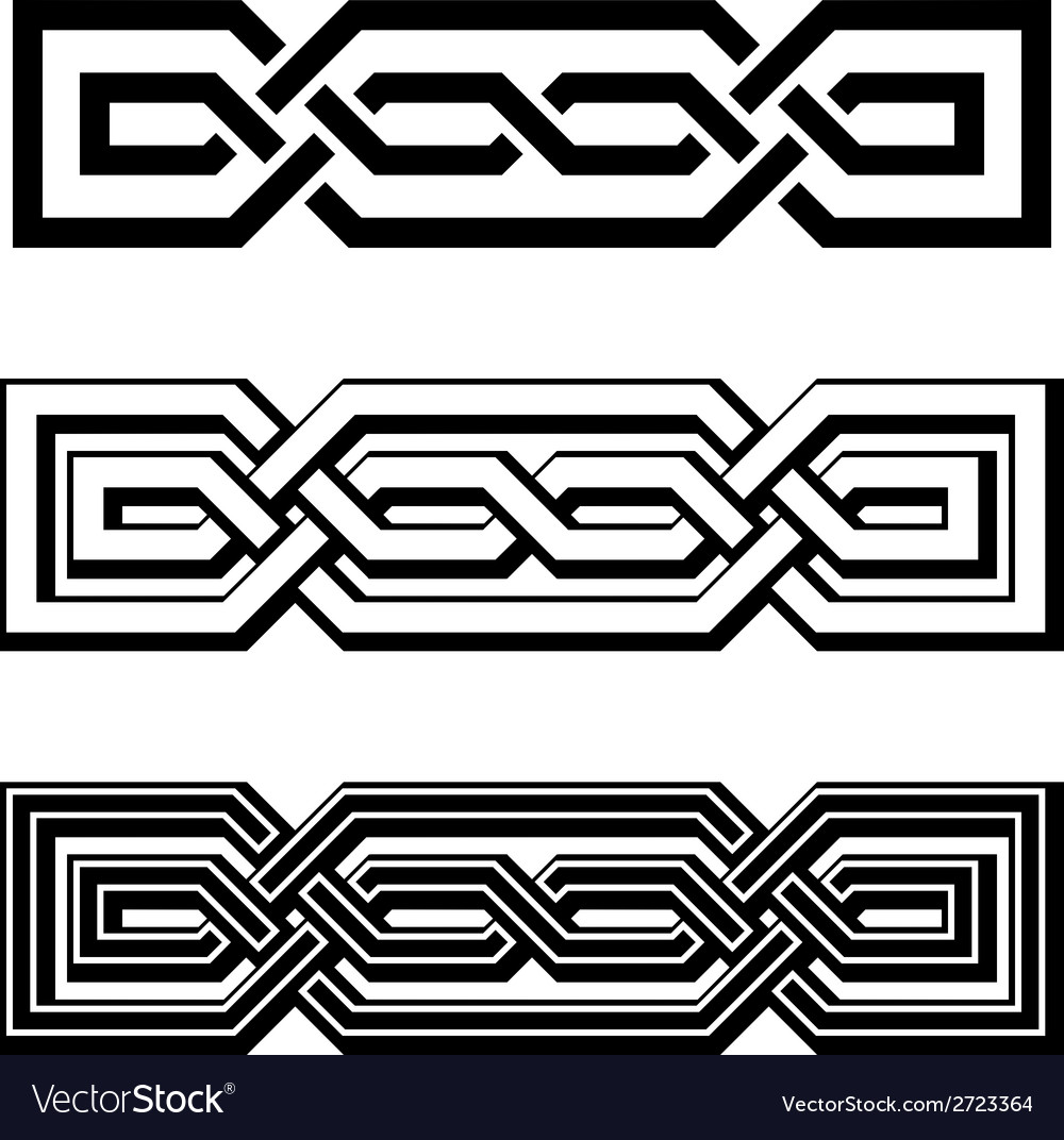 Download 3d endless celtic knots black white Royalty Free Vector