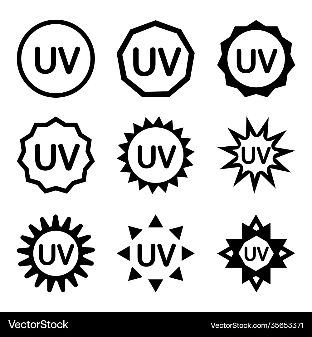 Uv sterilization stamp light disinfection Vector Image