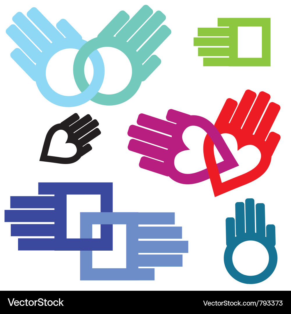 Hand connection set Royalty Free Vector Image - VectorStock