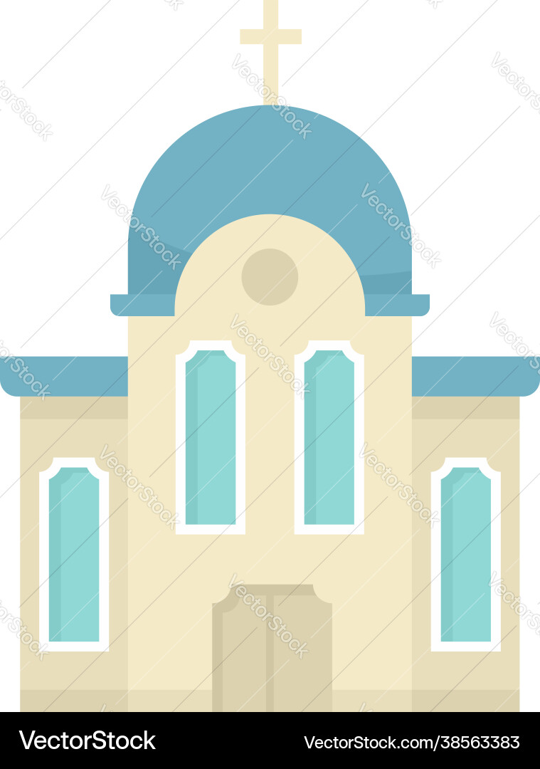 Christian church icon flat isolated Royalty Free Vector
