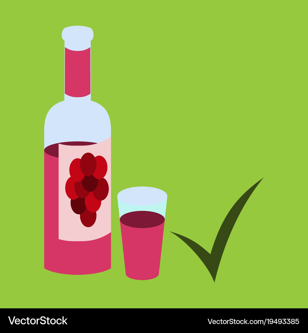 Flat wine bottle it can serve as a layout Vector Image